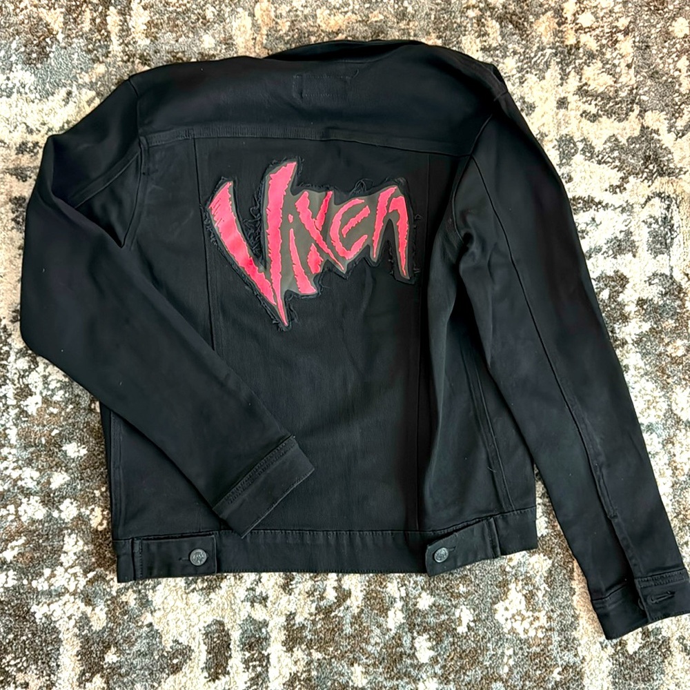 One of a kind Vixen logo jacket! Custom Vixen logo & Al Bane jacket stage worn!